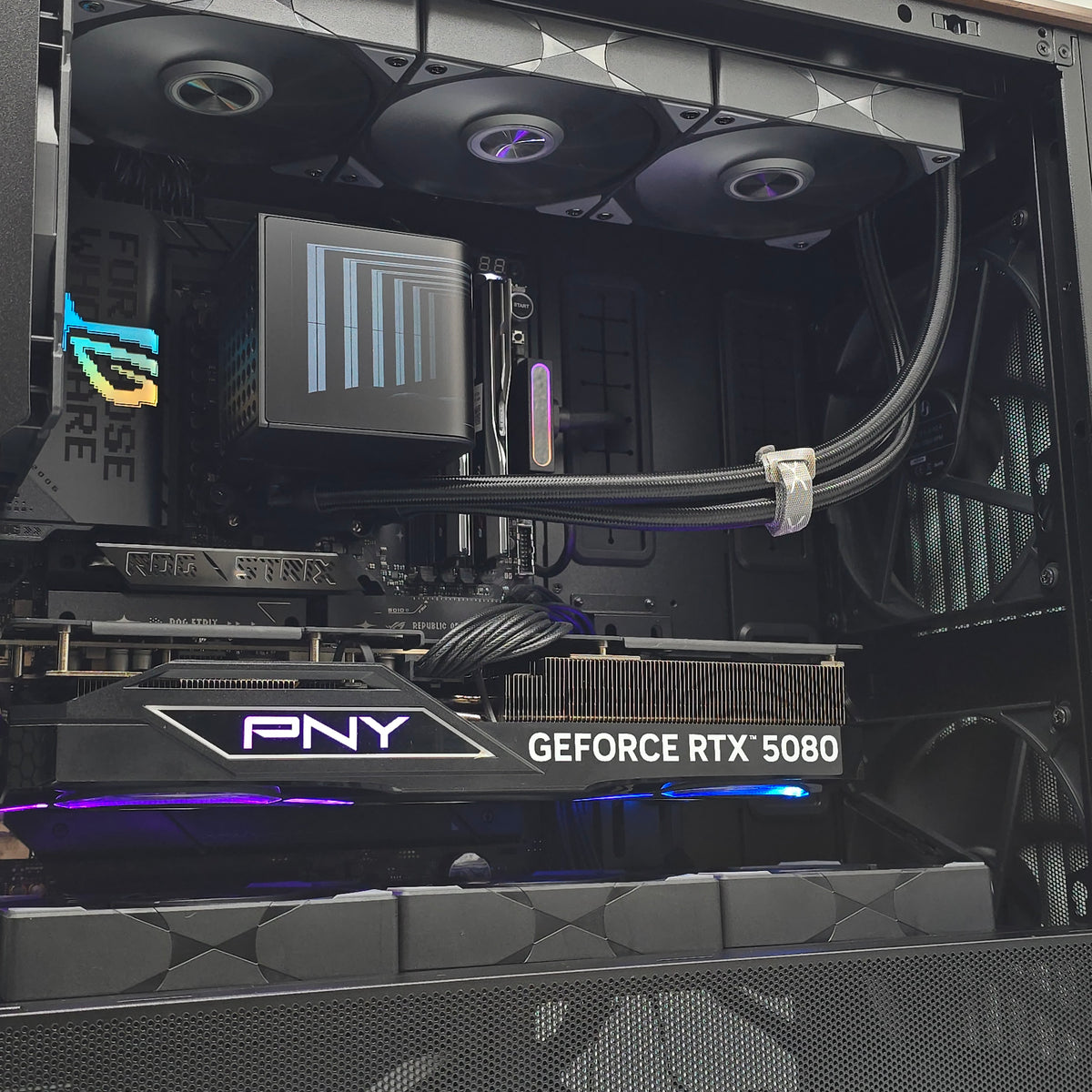 RTX 5080, Ryzen 9950X3D, 4TB NVMe SSD, 32GB DDR5, Black OLED AIO Liquid Cooled Gaming PC