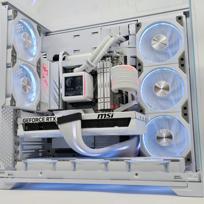 RTX 5080, Ryzen 9800X3D, 64GB DDR5, 4TB NVMe, Custom White Liquid Cooled Gaming PC