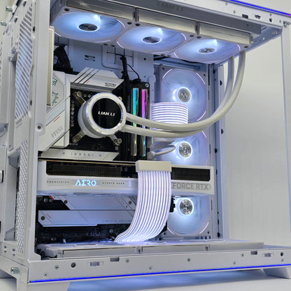 RTX 5080, Intel i9-14900K, 32GB DDR5, 2TB NVMe, Custom White Liquid Cooled Gaming PC