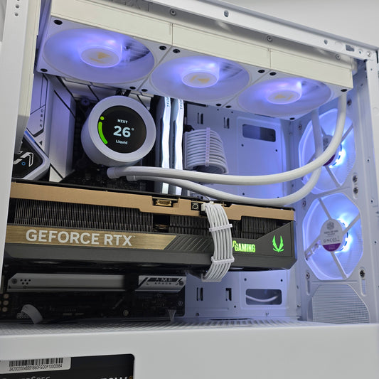 RTX 5080, Intel i9-14900K, 32GB DDR5, 2TB NVMe, LCD AIO Liquid Cooled Custom White Gaming PC