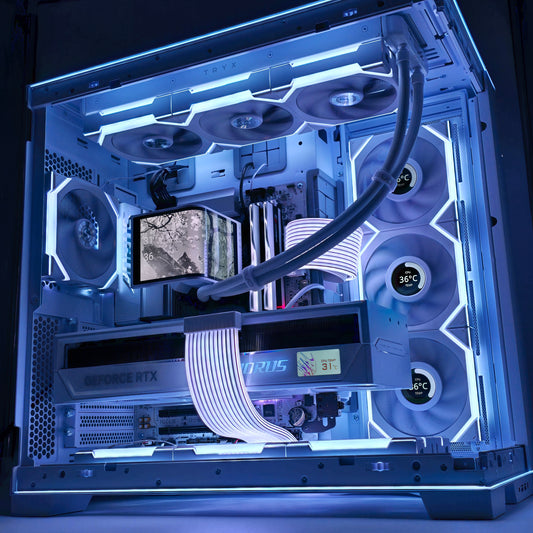 RTX 5090, Ryzen 9800X3D, 4TB NVMe, 64GB DDR5, Custom White Liquid Cooled Gaming PC