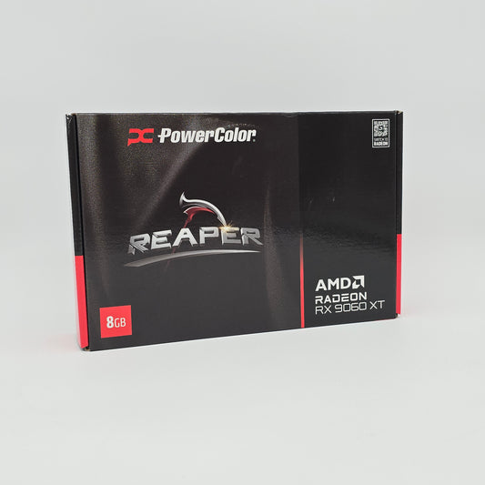 AMD Radeon RX 580 graphics card packaging on a gray background