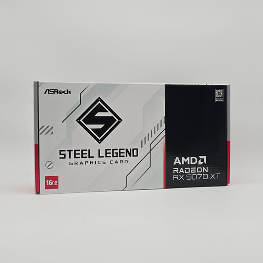 RX 9070 XT ASRock Steel Legend OC 16GB White, AMD Radeon Gaming Graphics Card GPU, 9070XT
