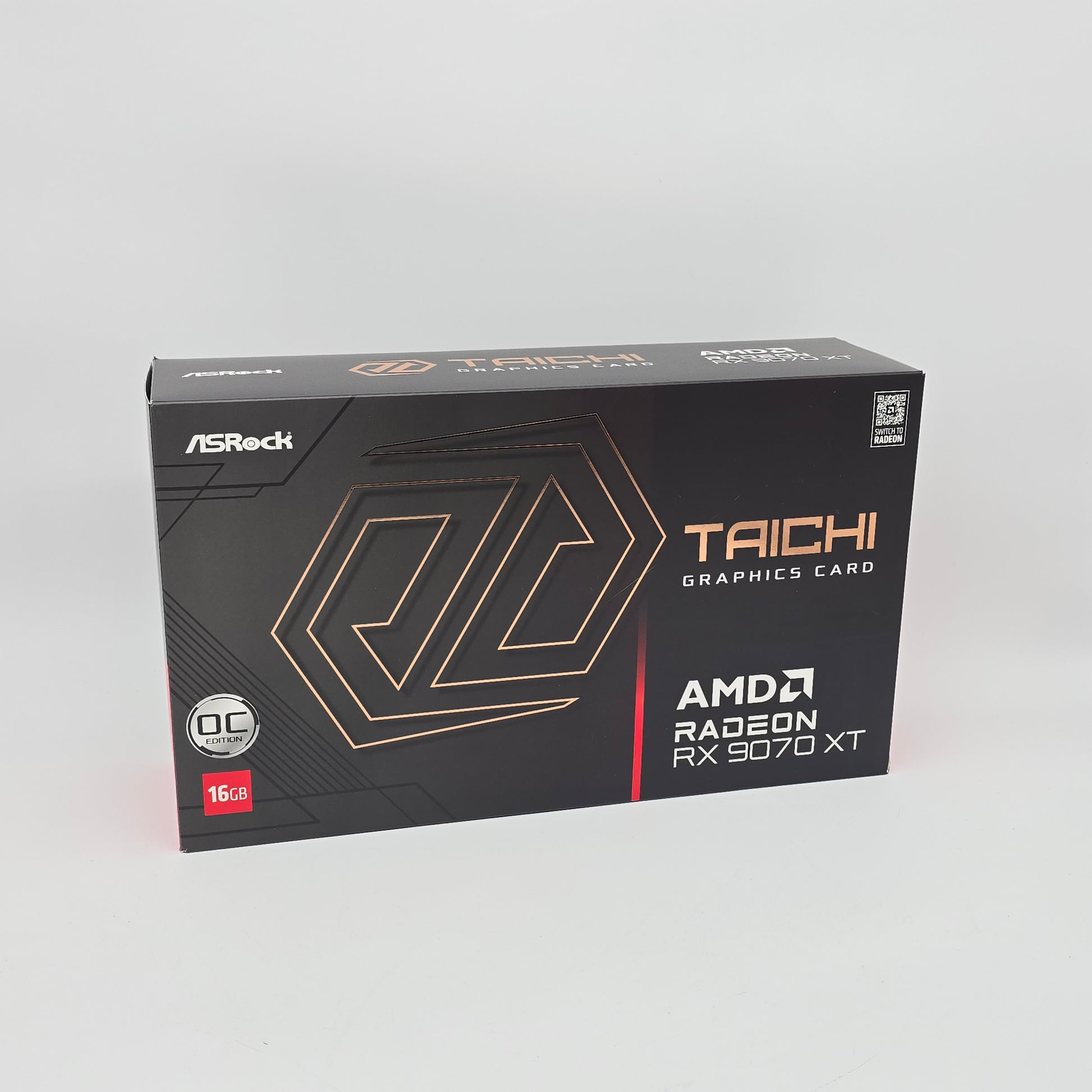 ASRock Taichi graphics card packaging on a white background
