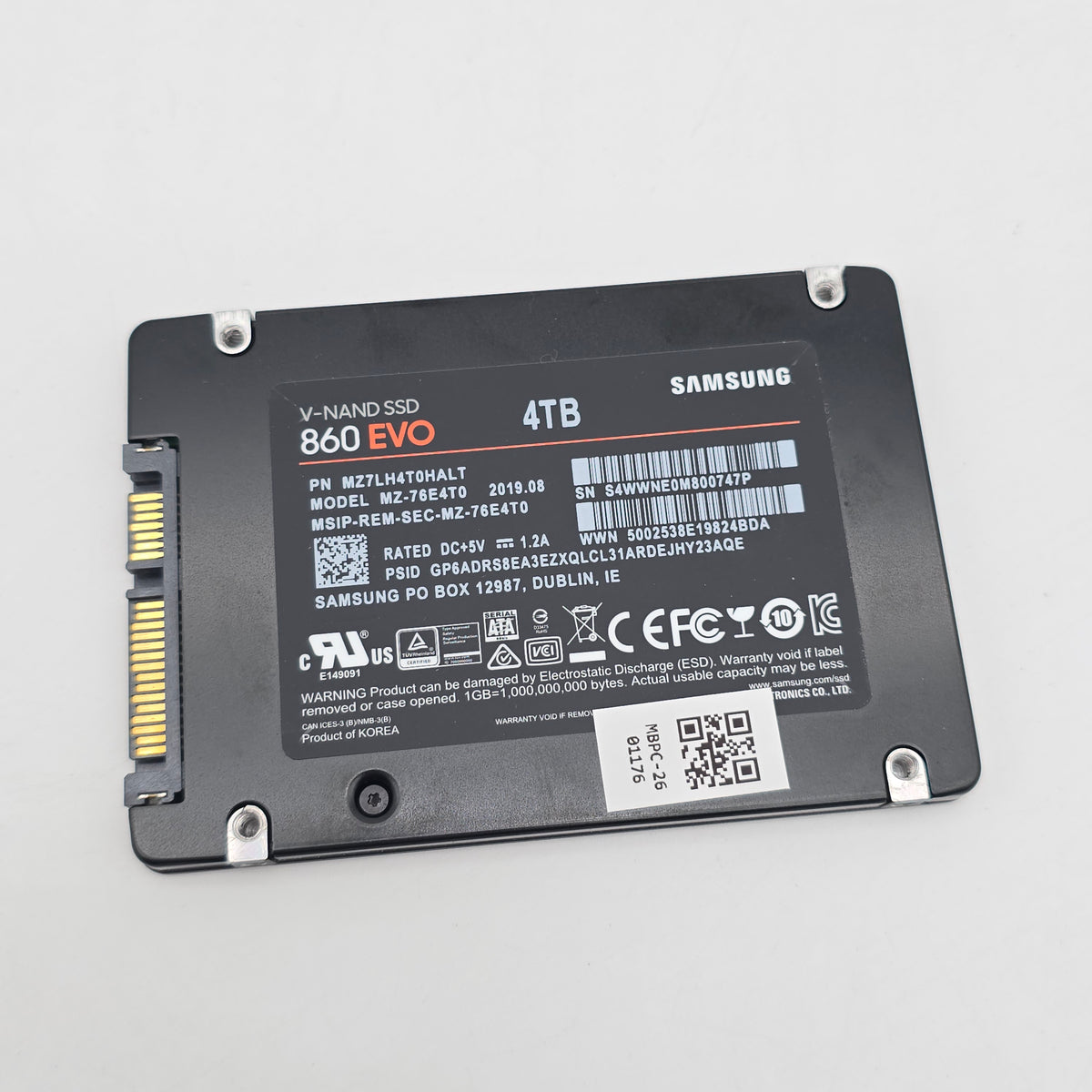 Samsung 860 Evo 4TB SATA 2.5" SSD, Internal Gaming Solid State Drive Storage