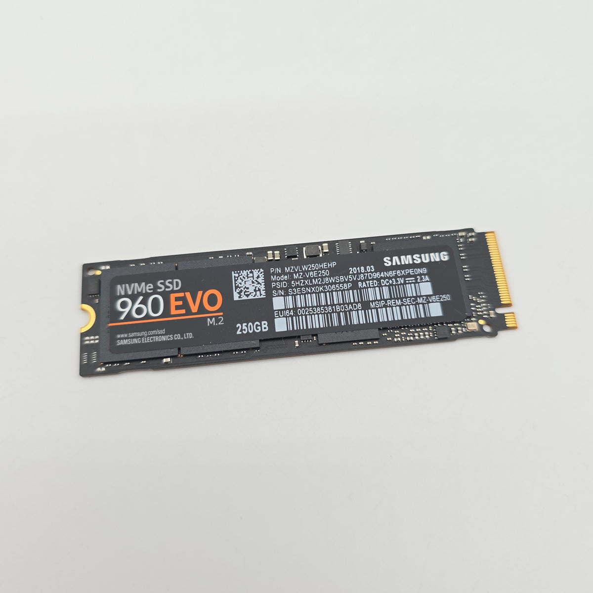 Samsung 960 Evo 250GB M.2 PCIe NVMe SSD, Internal Gaming Solid State Drive Storage