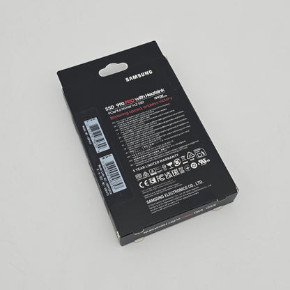 Samsung 990 Pro 4TB NVMe SSD w/ Heatsink, M.2 PCIe Gen4, 7,450 MB/s