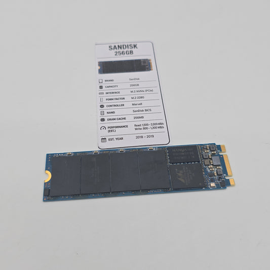 SanDisk 256GB M.2 NVMe SSD, Internal Gaming Solid State Drive Storage