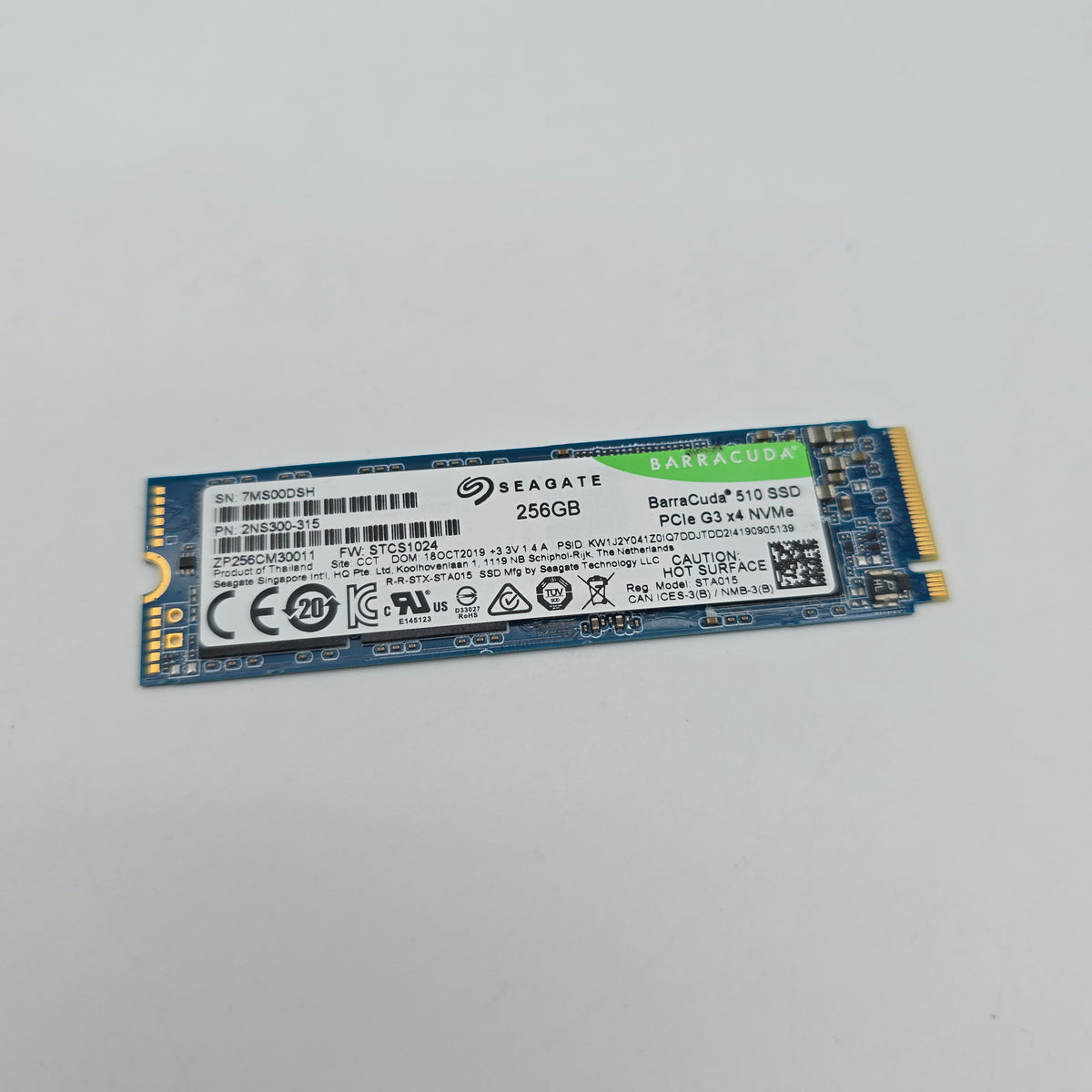 Seagate BarraCuda 510 256GB M.2 PCIe NVMe SSD, Internal Gaming Solid State Drive Storage
