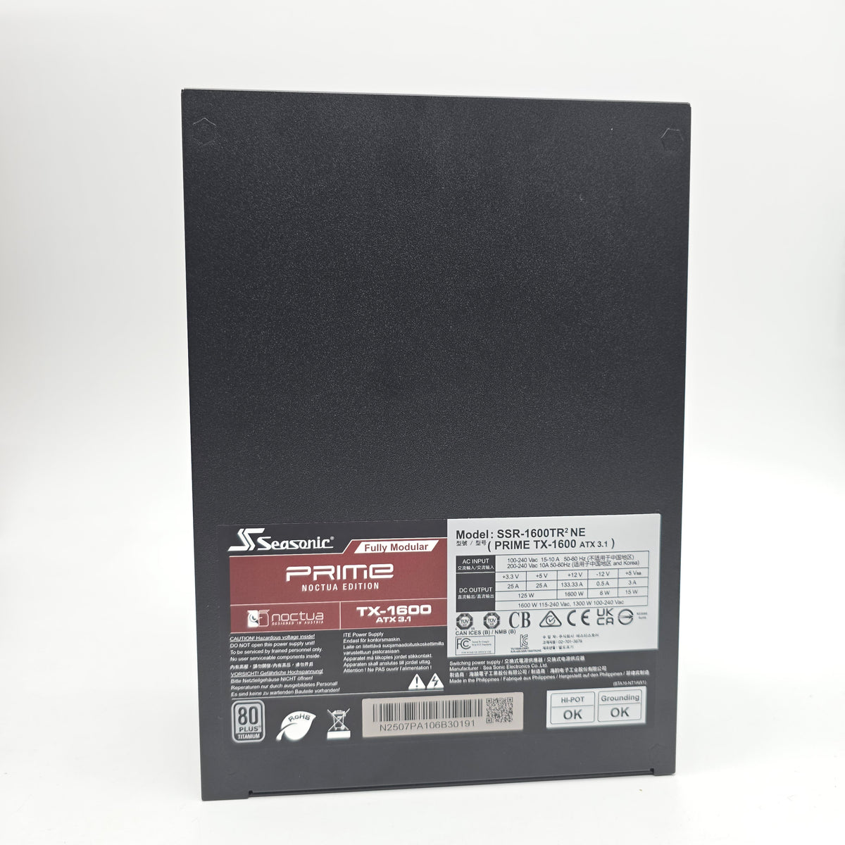 Seasonic Prime TX-1600 Noctua Edition 1600W 80+ Titanium, Fully Modular Gaming Power Supply PSU
