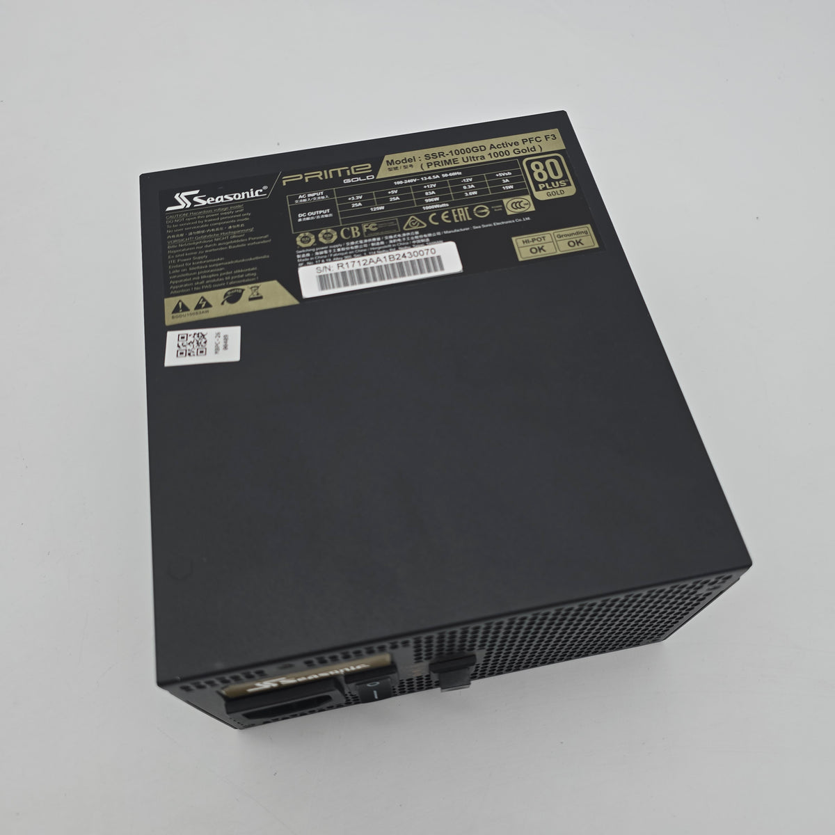 Seasonic Prime Ultra 1000W 80+ Gold, Fully Modular Gaming Power Supply PSU