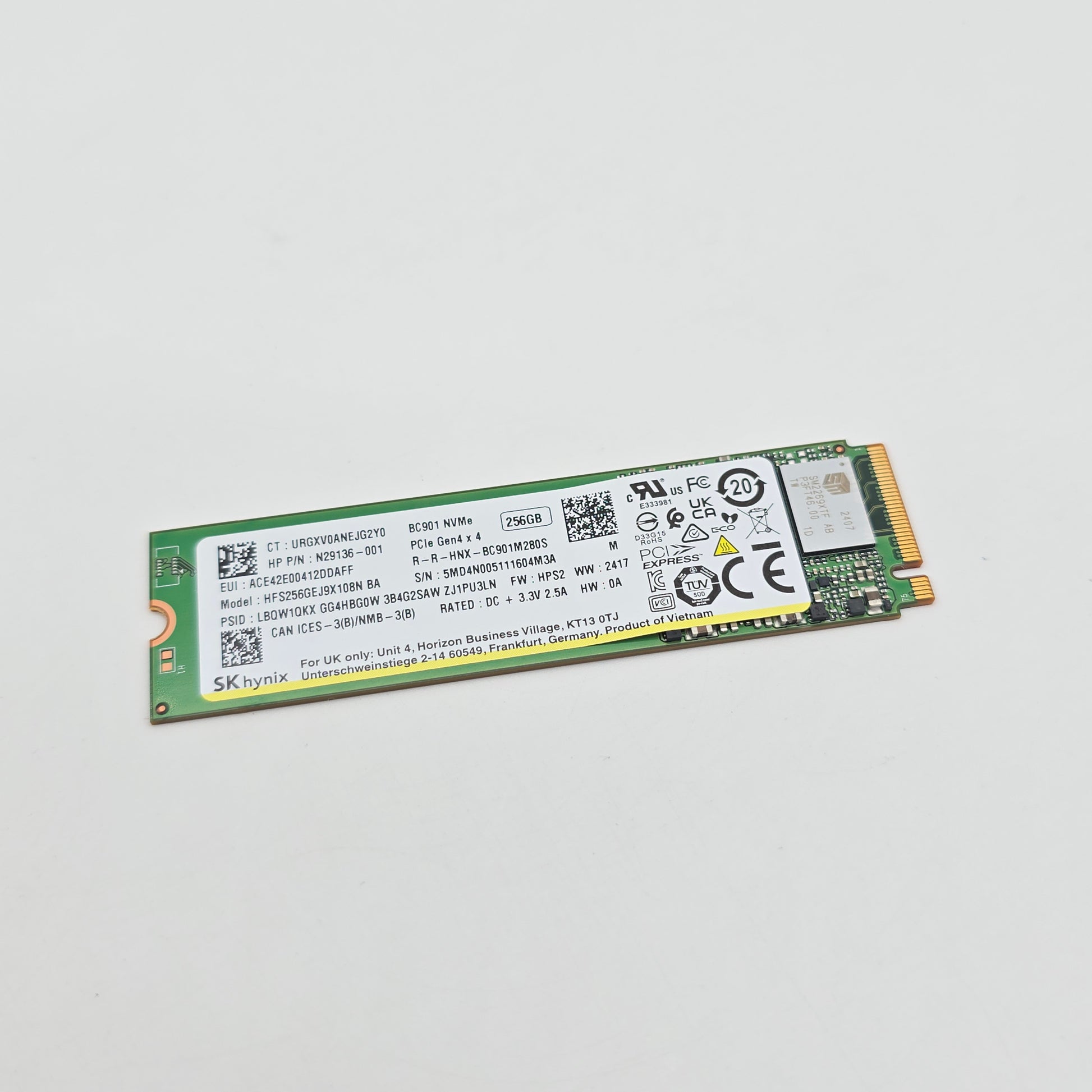 SK Hynix BC901 256GB M.2 NVMe Gen4 SSD, Internal Gaming Solid State Drive Storage