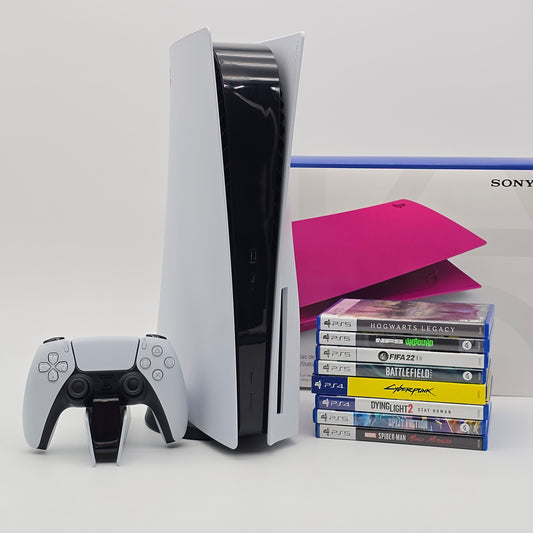 Sony PlayStation 5 Disc Edition 1TB Console, Console Bundle + Accessories and Games