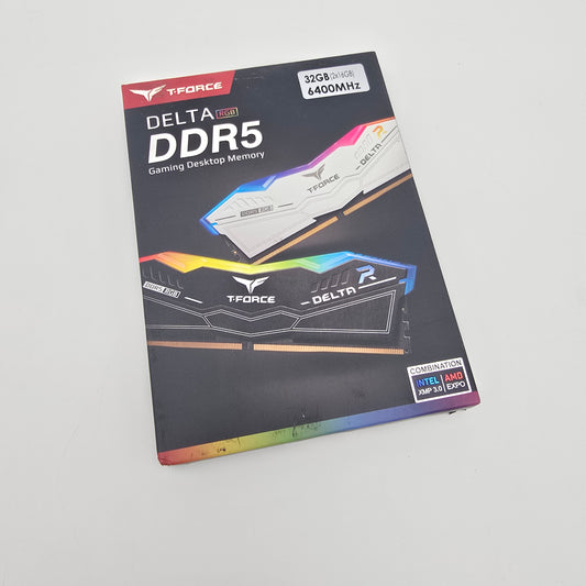 Teamgroup T-Force Delta RGB 32GB DDR5 Black, 6400MHz, CL40-40-40-84, Deskop Gaming Memory RAM (2x16GB)