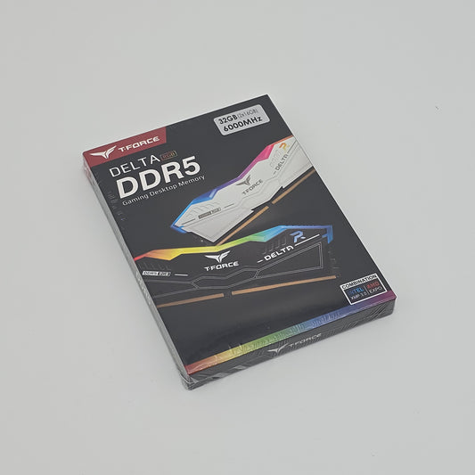 32GB Teamgroup T-Force Delta RGB DDR5 RAM, 6000MHz, Black, CL30
