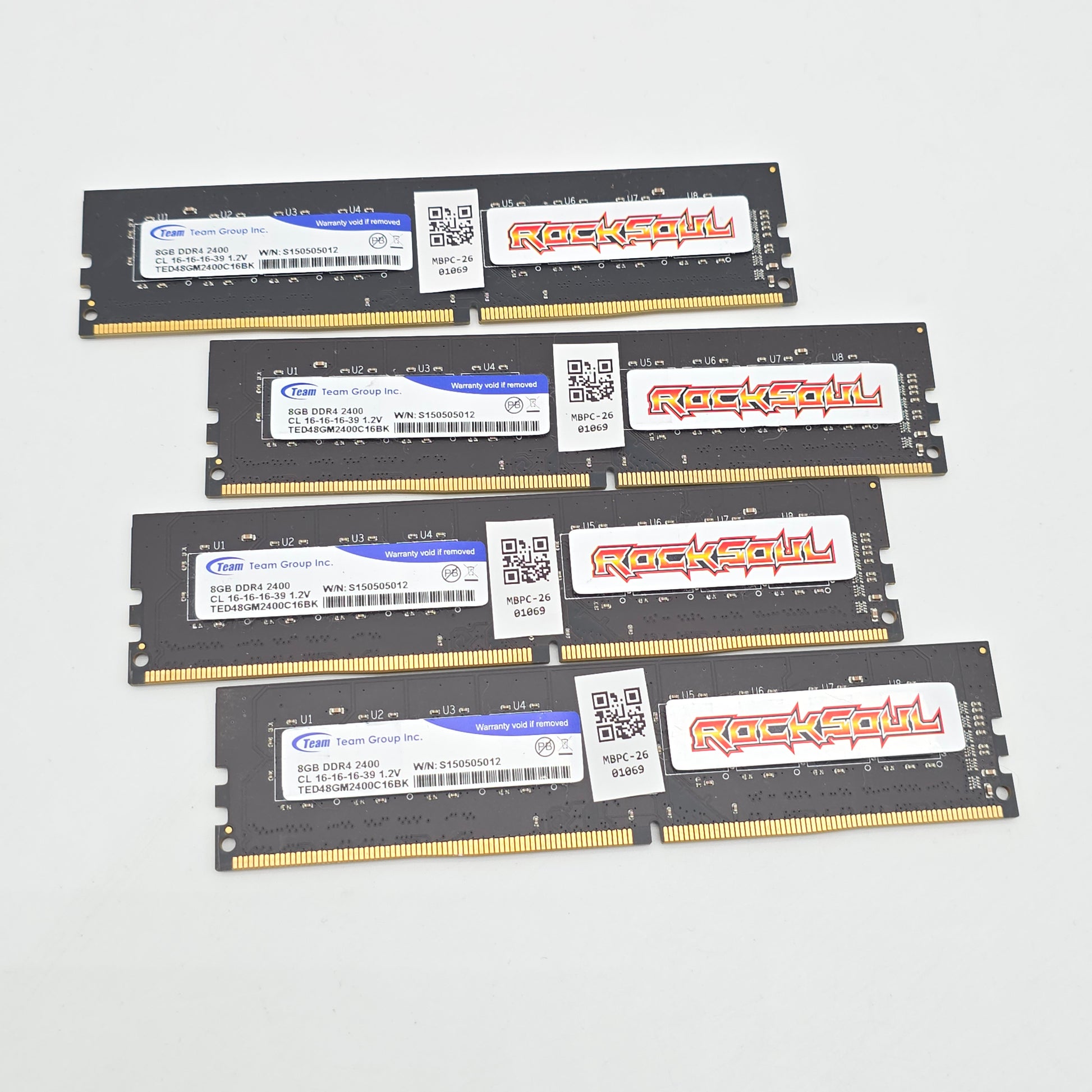 TeamGroup RockNSoul 32GB DDR4, 2400MHz, CL16-16-16-39, Desktop Gaming Memory RAM (4x8GB)