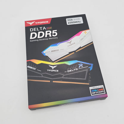 TeamGroup T-Force Delta RGB 32GB DDR5, 6000MHz, Cl30-36-36-76, Desktop Gaming Memory RAM (2x16GB)