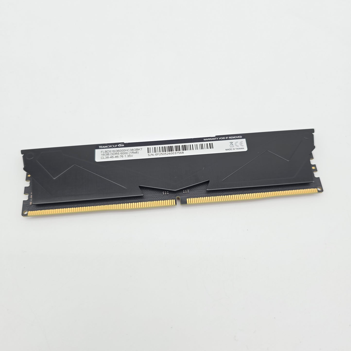 TeamGroup T-Force Vulcan 16GB DDR5, 6000MHz, Cl38-46-46-76, Desktop Gaming Memory RAM (1x16GB)
