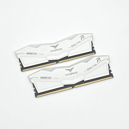 Teamgroup TForce Delta White RGB 32GB DDR5 RAM, 7600MHz, CL36-46-46-84, 2x16GB Desktop Gaming Memory