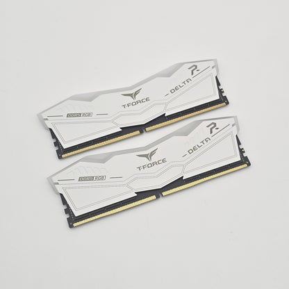 Teamgroup TForce Delta White RGB 64GB DDR5 RAM, 5600MHz, CL40-40-40-84, 2x32GB Desktop Gaming Memory