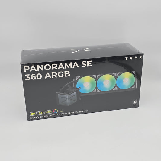 TRYX Panorama SE 360 ARGB Black, 360mm AIO Liquid Cooler w/ Rotatable OLED 6.5" Screen, For Intel/AMD