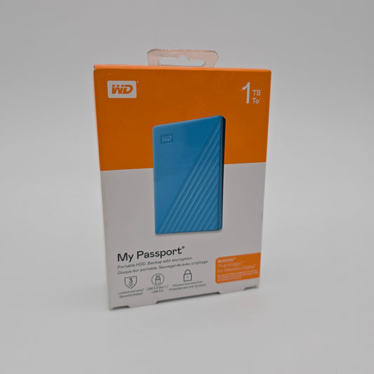 WD My Passport 1TB Portable HDD, External Hard Drive Storage