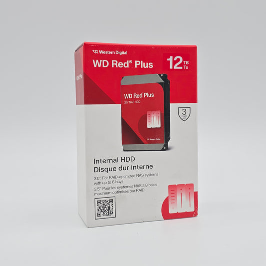 Western Digital 12TB WD Red Plus NAS Internal Hard Drive HDD - 7200 RPM, SATA 6 GB/s