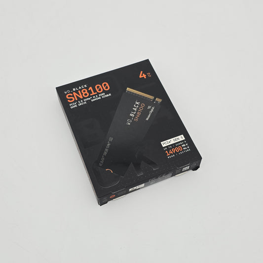 Computer hardware packaging on a gray background