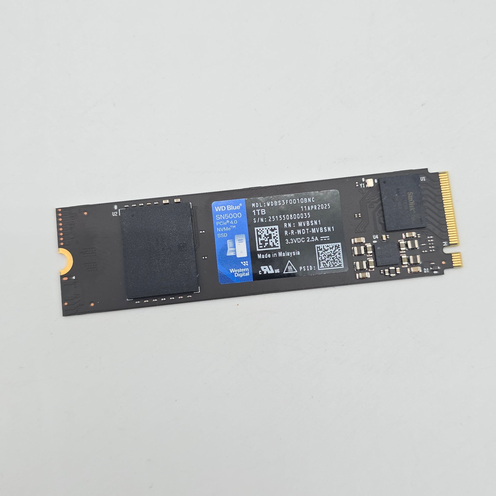 Western Digital WD Blue SN5000 1TB M.2 NVMe Gen4 SSD, Internal Gaming Solid State Drive Storage