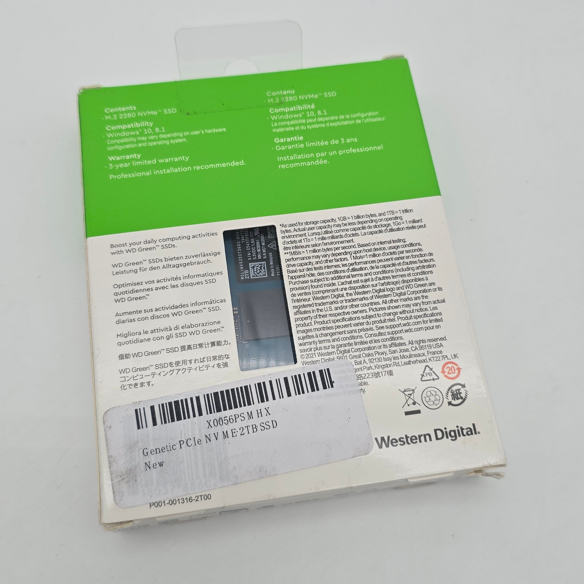 Western Digital WD Green SN350 2TB M.2 NVMe SSD, Internal Gaming Solid State Drive Storage