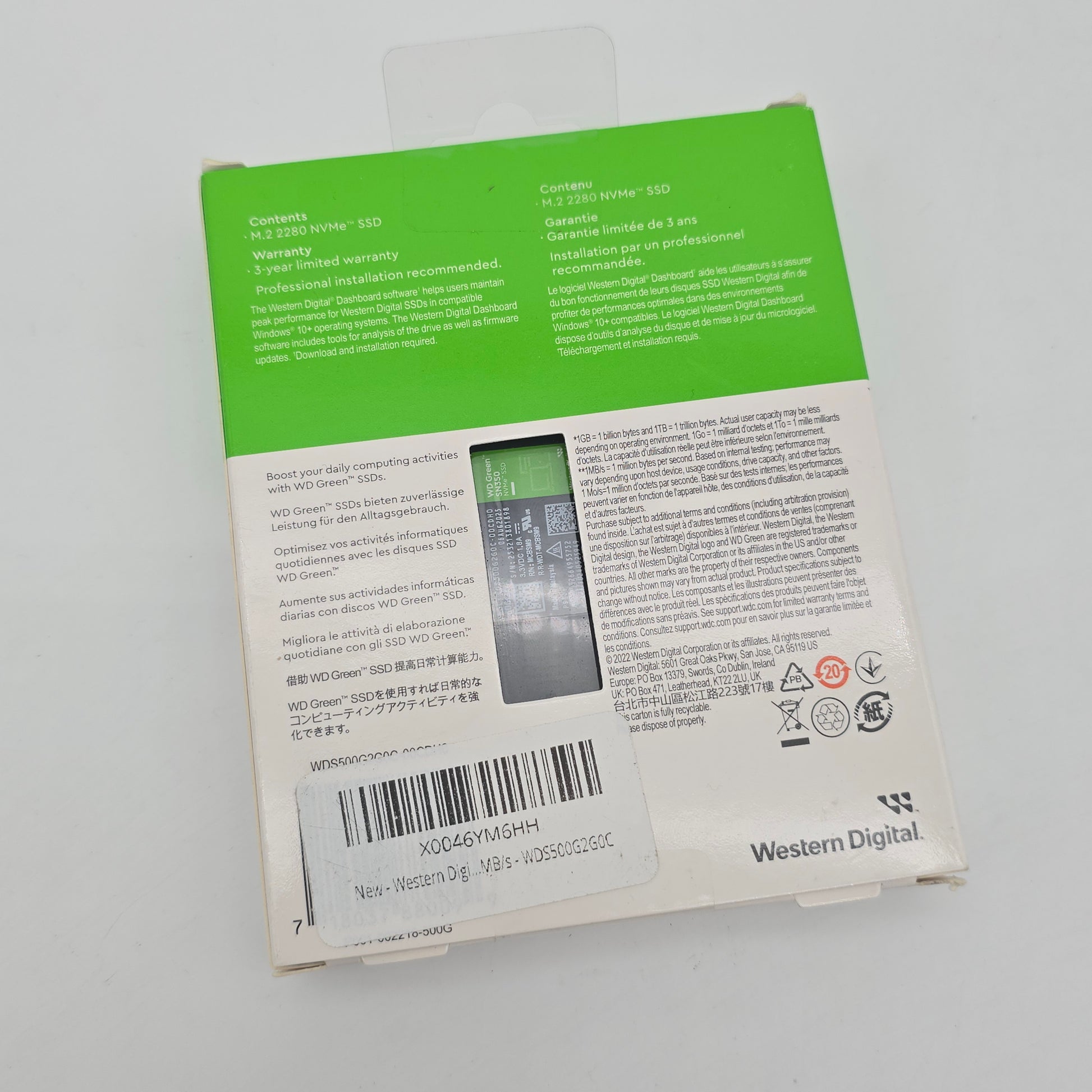 Western Digital WD Green SN350 500GB, M.2 NVMe SSD Internal Gaming Solid State Drive Storage