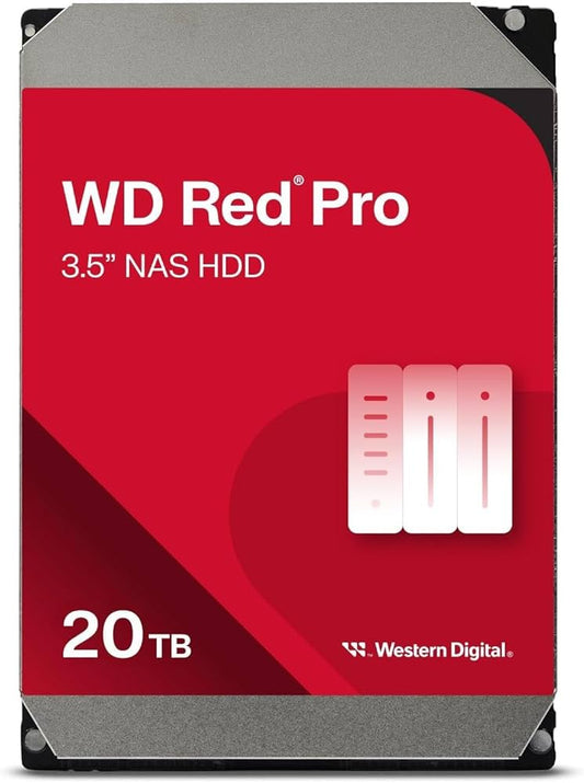 Western Digital WD Red Pro 20TB, SATA NAS Hard Drive HDD Storage